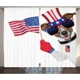 thumbnail image 1 of Ambesonne 4th of July Curtains 2 Panel Set, Patriotic Pet Dog, 108" x 96", Multicolor, 1 of 3