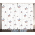 thumbnail image 1 of Ambesonne 4th of July Curtains 2 Panel Set, Scattered Stars, 108" x 108", Ruby Navy Blue White, 1 of 3
