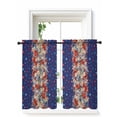 thumbnail image 1 of 4th of July Curtains 54 Inch Length, Sheer Curtains for Bedroom Living Room Window Blue Red Star Flowers Botanical Rustic Rod Pocket Voile Drapes Kitchen Curtains Small Half Window 52"x54" 2 Panels, 1 of 6