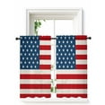 thumbnail image 1 of 4th of July Curtains 54 Inch Length, Sheer Curtains for Bedroom Living Room Window Red Stripes Independence Day Rod Pocket Voile Drapes Kitchen Curtains Small Half Window 42"x54" 2 Panels, 1 of 7