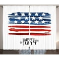 thumbnail image 1 of Ambesonne 4th of July Curtains 2 Panel Set, US Flag, 108" x 90", Multicolor, 1 of 3