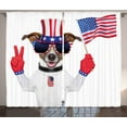 thumbnail image 1 of Ambesonne 4th of July Curtains 2 Panel Set, Funny House Pet, 108" x 84", Multicolor, 1 of 3