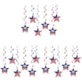 thumbnail image 1 of 4th of July Decorations, 18 Pcs Patriotic Hanging Swirl Memorial Day Office Decoration, American Flag Star Ceiling Hanging Decor Red White and Blue Decor for Aniversary Home Office, 1 of 5
