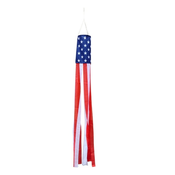 4th of July Decorations, 60 Inch American Windsock Patriotic Memorial Day Decor USA Flag Windsocks With Embroidered Stars, Red White and Blue Wind Sock for Outside