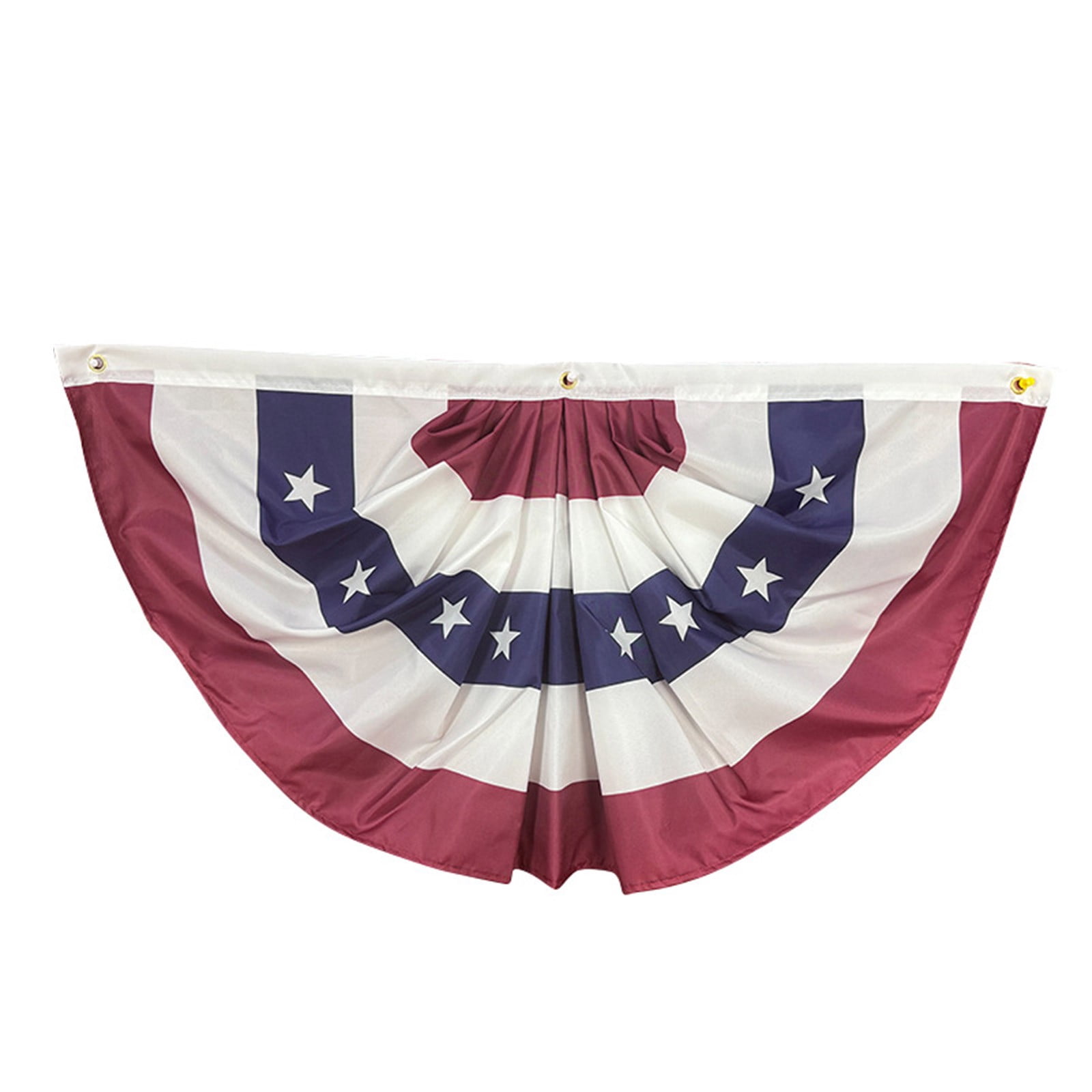 4th of July Decorations,6Pcs 35*17Inch American Pleated Fan Flag,American Flag Banner – Patriotic Half Fan Bunting,4th of July Memorial Day Decorations for 250th Anniversary