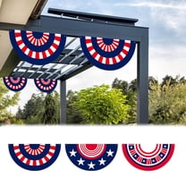 4th of July Decorations American Pleated Fan Flag Red,White & Blue Flag Patriotic Half Round Flag Patriotic Star Spangled Flag for Independence Day,Memorial Day,Veterans Day,Party Decor