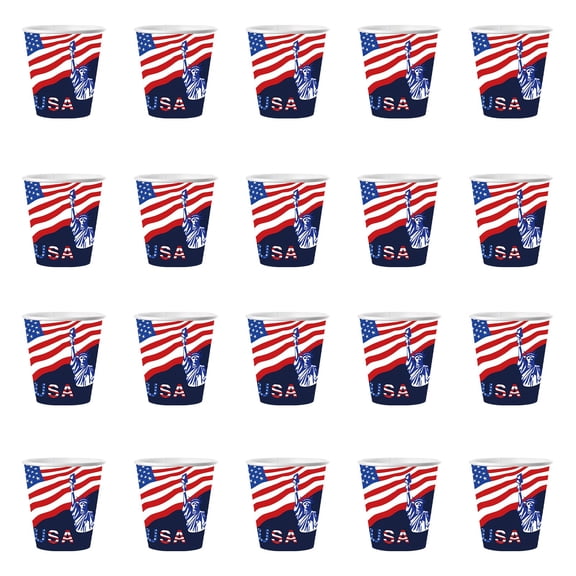 4th of July Decorations Americans Flag Independence Day Party Supplies Paper Cups Holiday Party Tableware One Time Holiday Tableware Memorial Day Outdoor Patriotic Fourth of July