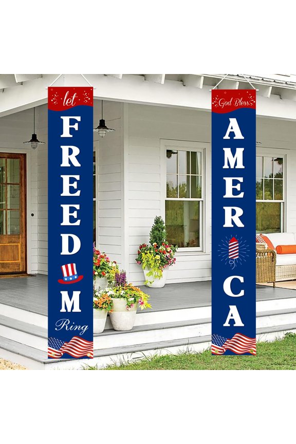 4th of July Decorations Hanging American Flag Banners Patriotic Decorations for Fourth of July Memorial Day Flag Independence Veterans Labor Armed Forces Red White Blue Decorations