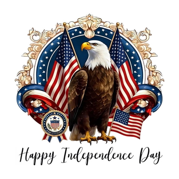 4th of July Decorations Happy Independence Day Haliaeetus Leucocephalus Window Cling 4th Of July Patriotic Stationary Window Decal For Home Glass Door Decor Memorial Day Outdoor Patriotic