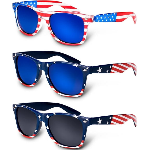 4th of July Decorations for Home, 4th of July/Fourth of July Patriotic Decorations, 3PCS American Flag Sunglasses, Independence Day, 4th of July Accessories, National Day Party Home Favors Supplies