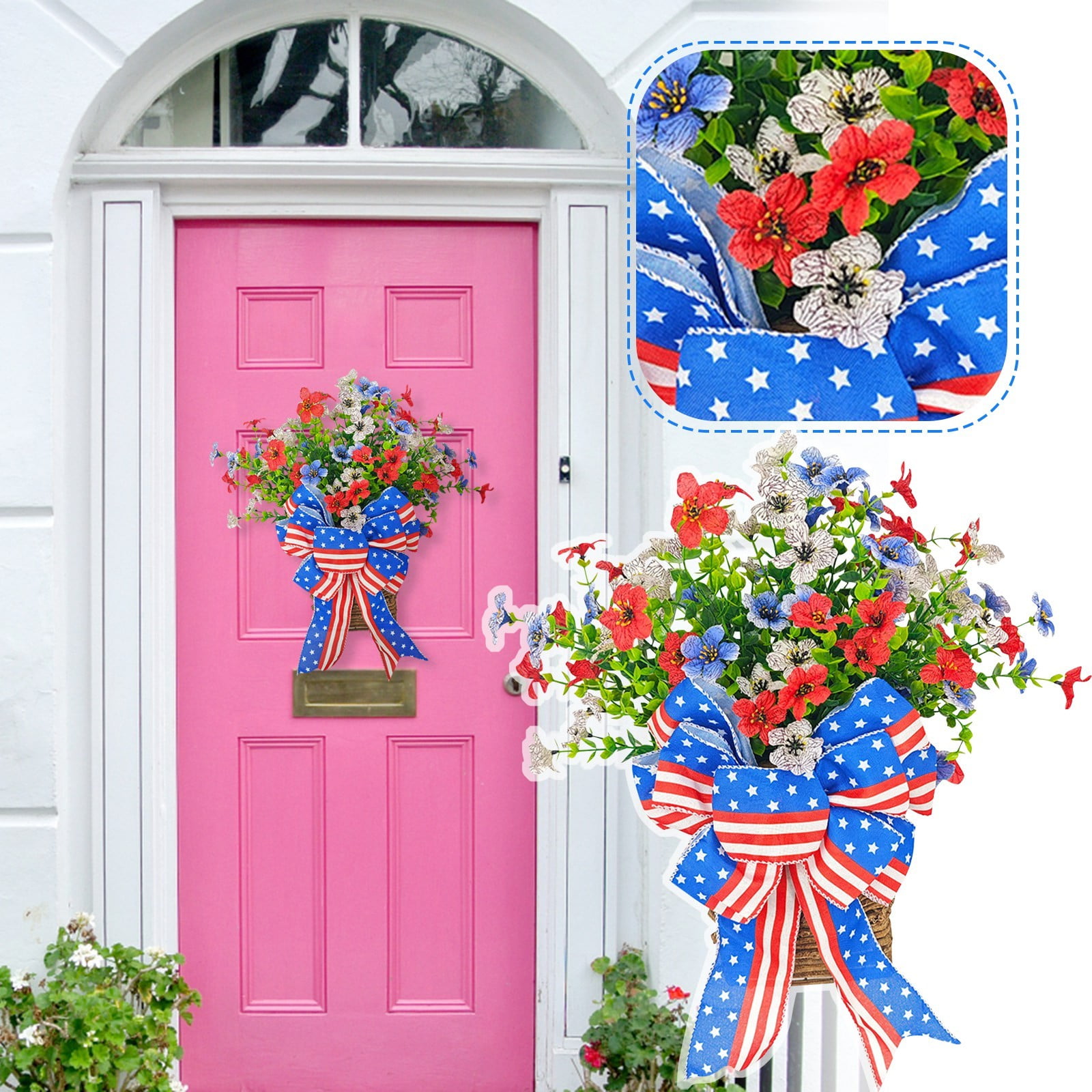 4th of July Decorations- Independence Day Garland Door Basket ...