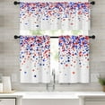 thumbnail image 1 of 4th of July Decorations Kitchen Curtains Blue and Red Stars Window Curtains and Valances Set 36 Inch, Independence Day Short Tier Curtain for Kitchen, American Holiday Small Kitchen Decor, 1 of 6