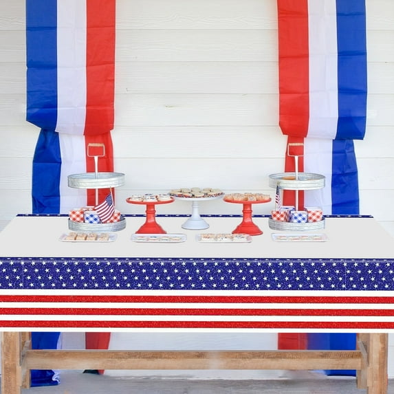 4th of July Decorations Nationalist Disposable Party Supplies Independence Day Veterans Memorial Red White And Blue Party Decorations,Rollbacks,Fmlxio