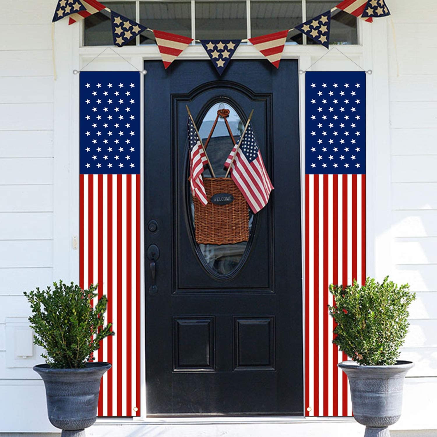 4th of July Decorations Outdoor - Hanging American Flag Banners Stars ...