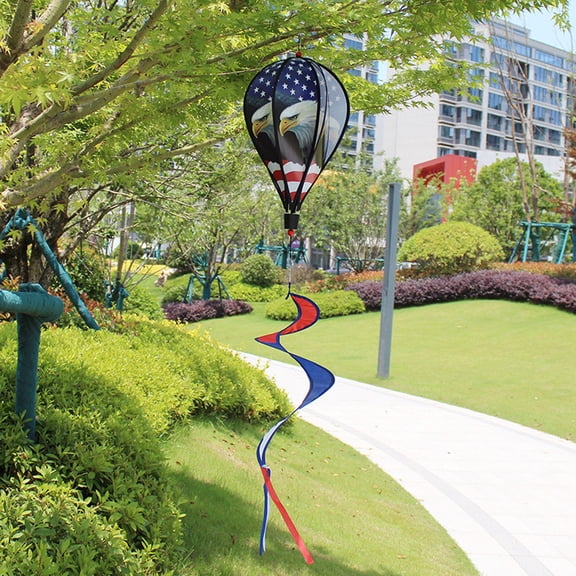 4th of July Decorations Outdoor Twirl, Hot Air Balloon Wind Spinners, Red White and Blue Hanging Swirl Decorations, July 4th Hanging Party Supplies for July 4th Graduation Wedding Birthday Decor