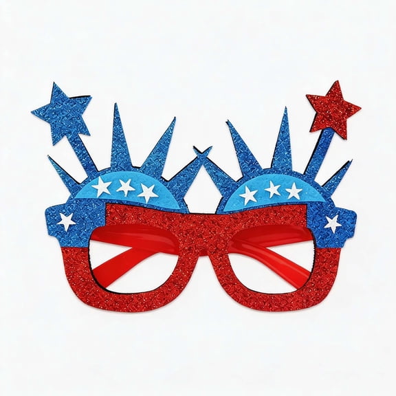 4th of July Decorations Party Eyewear, Patriotic Decorations, Independence Day Glitter Sunglasses, Lightweight Durable Festive Accessory for Outdoor Parade Family Gathering Photo Booth Celebration