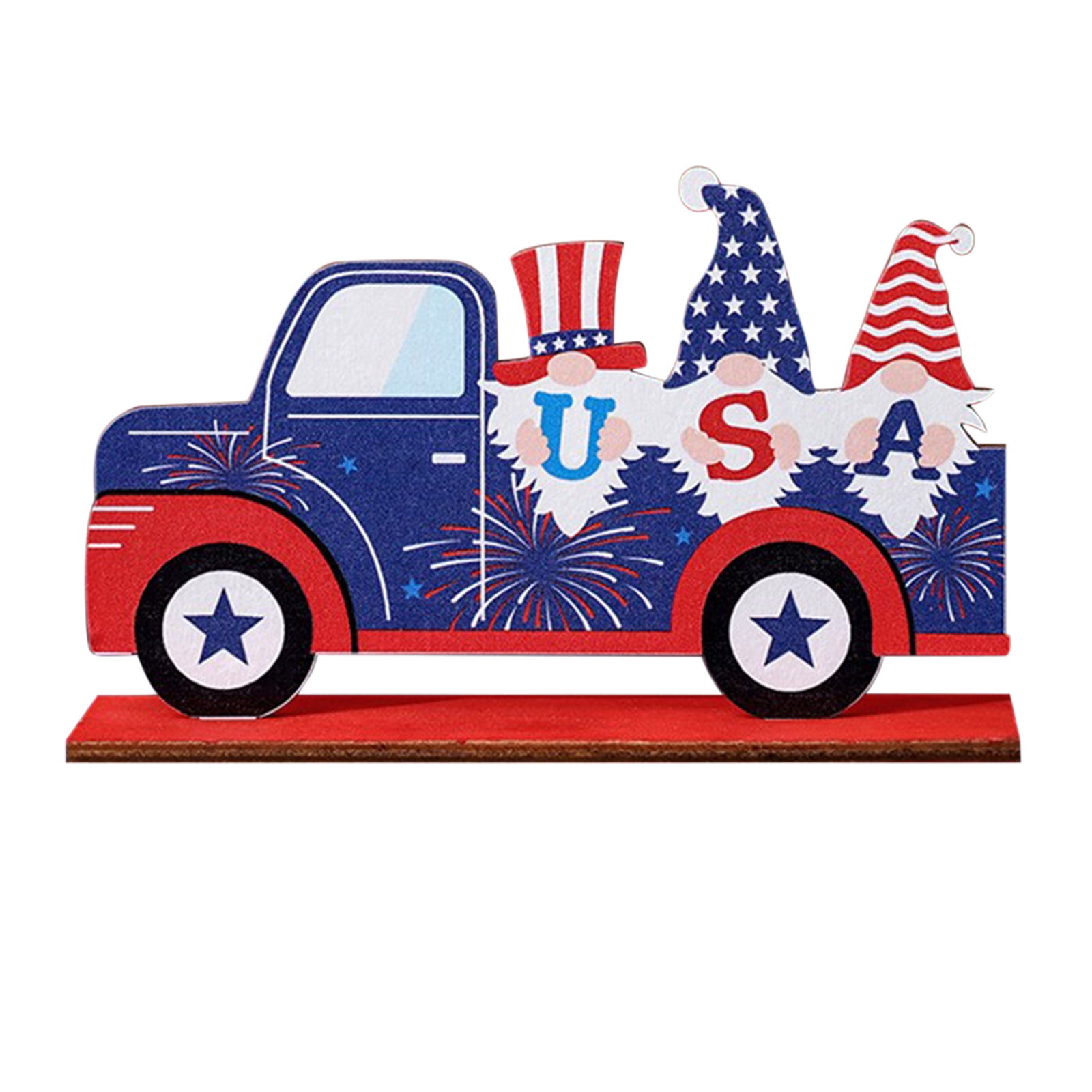 4th Of July Heart Acrylic Sign - Patriotic Table Decor, 4.5x4.5 Inch, Red White & Blue - View #8