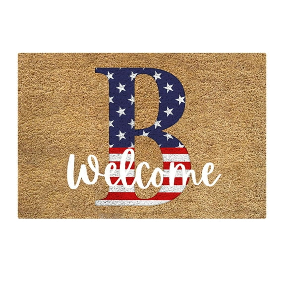 4th of July Decorations Patriotic Door Mat A-Z Alphabet Independence Day Outdoor Rug Home Decor Veterans Day Doormat Decorative Garden Proch Door Enterance Memorial Day Decoration