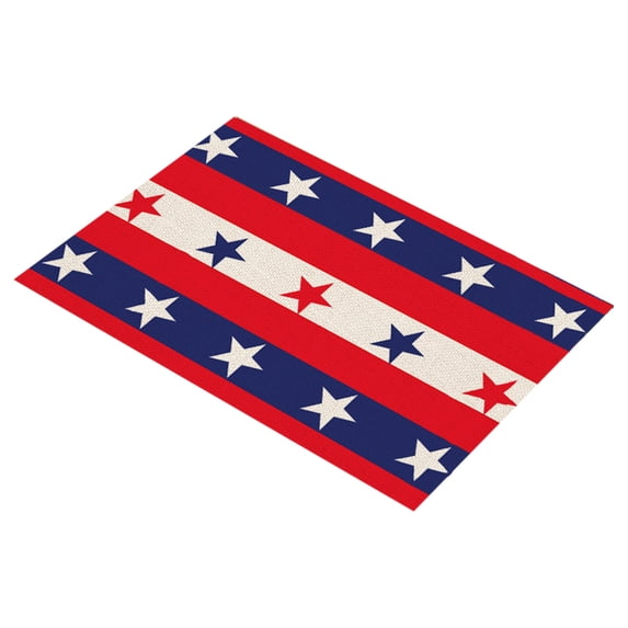 4th of July Decorations - Patriotic Placemats,Red White and Blue Star Decor Table Mats,Washable & Oil-resistant Placemats for Dining Table Decor,Protect Table,17.7x11.8 Inch