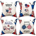 thumbnail image 1 of 4th of July Decorations Pillow Covers 18x18 Independence Day Memorial Day Set of 4 American Flag Stars and Cute Cats Throw Pillow Covers USA Freedom Pillows Decor, 1 of 7