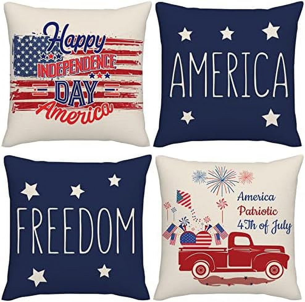 4th of July Decorations Pillow Covers 18x18 Patriotic Pillow