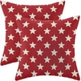 thumbnail image 1 of 4th of July Decorations Pillow Covers 20x20 Inch Set of 2, Independence Day Red Stars Throw Pillows Linen Farmhouse Holiday Patriotic Cushion Case for Sofa Living Room Outdoor Decor, 1 of 6