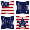 thumbnail image 1 of 4th of July Decorations Pillow Covers, Set of 4 Niyattn 18x18 Inch Independence Day Patriotic Day Memorial Day American Flag Stars and Stripes Patriotic Throw Pillow Covers USA Freedom Pillows Dcor, 1 of 6