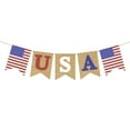 thumbnail image 1 of 4th of July Decorations Rustic Patriotic Banner Bunting Garland for President Day 4th of July Party Supplies 4th of July Patriotic Outdoor Indoor hanging USA Banner Burlap Decor, 1 of 6