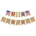thumbnail image 1 of 4th of July Decorations Rustic Patriotic Banner Bunting Garland for President Day 4th of July Party Supplies 4th of July Patriotic Outdoor Indoor hanging USA Banner Burlap Decor, 1 of 6