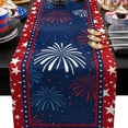thumbnail image 1 of 4th of July Decorations Table Runner,Fireworks Celebration Patriotic Americana Stars Party Holiday Tablecloth for Memorial Day,Holiday Celebration,12.99x47.24 Inch, 1 of 9