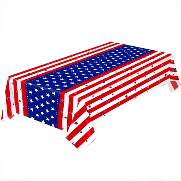 4th of July Decorations - Table Runner,Patriotic Red White and Blue Star Decor Tablecloth, American Flag Pattern Table Cover for Independence Day Dining Decoration,54x108 Inch