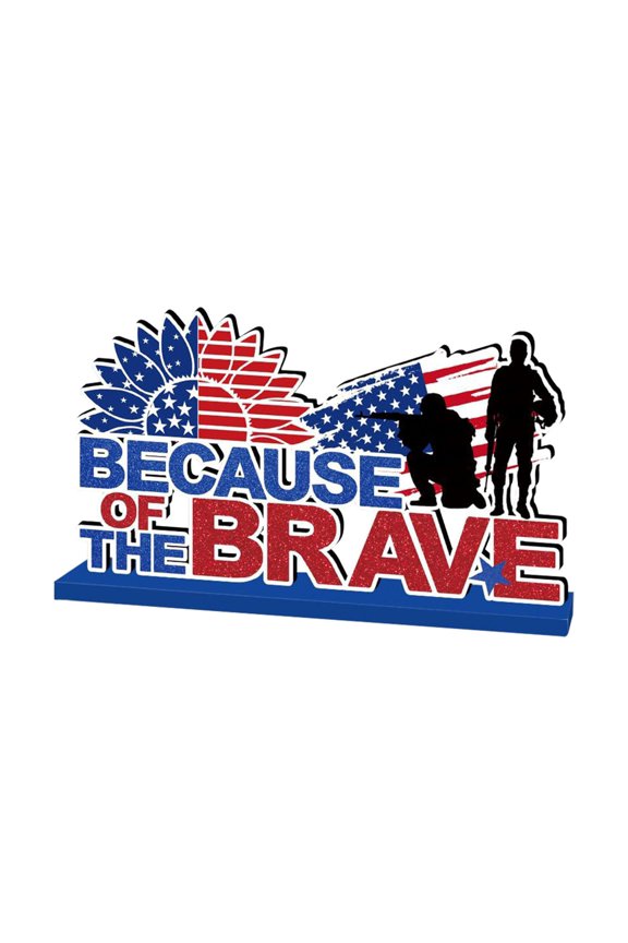 4th of July Decorations Table Wooden Sign Independence Day Table Decorations Wooden Centerpieces Tiered Tray Decor for Veterans Memorial Independence Day Party Supplies