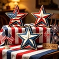 thumbnail image 1 of 4th of July Decorations Wooden Star, 3PC Red White and Blue Decorations, Retro Patriotic Memorial Day Tiered Tray Decor, Labor Day Veterans Independence Day Decor for Table, 1 of 6