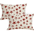 thumbnail image 1 of 4th of July Decorative Pillows 12x20 Inch Patriotic Rust Colored Star Throw Pillow Covers Patio Porch Outdoor Decorative Pillow Covers Independence Day Memorial Day Decorative Pillow Covers, 1 of 6