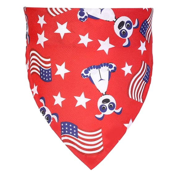 4th of July Dog Bandana, Double-Sided Triangle Patriotic Scarves with American Flag, Star & Stripes Pattern, Polyester Pet Accessories for Independence Day and Memorial Day (C,1pc)