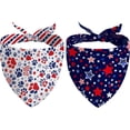 thumbnail image 1 of 4th of July Dog Bandana Reversible 2 Pack Large, Red White and Blue Dog Paw Star Patriotic Dogs Bandanas Set Adjustable Triangle Holiday Scarves for Memorial Day Medium Large Extra Large Dogs, 1 of 6