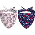 thumbnail image 1 of 4th of July Dog Bandana Reversible 2 Pack Small, Red White and Blue Bone Rainbow Patriotic Dogs Bandanas Set Adjustable Triangle Holiday Scarves for Memorial Day Small Medium Dogs, 1 of 6