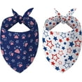 thumbnail image 1 of 4th of July Dog Bandanas Reversible Large 2 Pack, Patriotic Independence Day Adjustable Triangle Holiday Scarves for Small Medium Large Extra Large Puppy Dogs Pets, 1 of 5