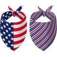 thumbnail image 1 of 4th of July Dog Bandanas Reversible Small 2 Pack, Patriotic Independence Day Adjustable Triangle Holiday Scarves for Small Medium Large Extra Large Puppy Dogs Pets, 1 of 6