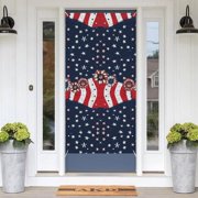 4th of July Door Cover 35"x71" - Sky Glory Independence Day Patriotic Decorations Front Door Banner Patriotic Door Banner for Memorial Day Veterans Day Party Celebration Supplies
