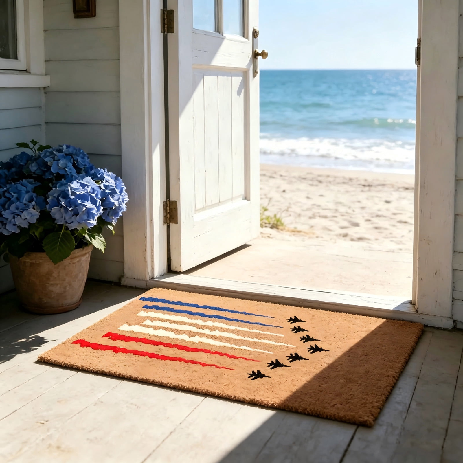 4th of July Door Mat Patriotic Outdoor Doormat 250th Anniversary Doormat Decor USA 4th of July Rug Red White and Blue Welcome Mat for Independence Day Porch Decor,60x40cm