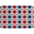 4th of July Doormat Absorbent Floor Mats, Red Blue Plaid Star