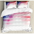 thumbnail image 1 of 4th of July Duvet Cover Set, American Flag with Dreamy Design Stars and Stripes Grunge, Decorative 3 Piece Bedding Set with 2 Pillow Shams, King Size, Scarlet Navy Blue White, by Ambesonne, 1 of 3