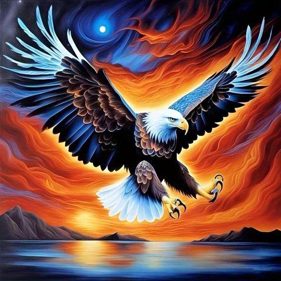4th of July Eagle American Flag Diamond Art Painting,Large Diamond Painting Kits for Adults,DIY Full Drill Extra Crystal Rhinestone Arts and Crafts,Gem Art for Home Wall Decor 12x12Inch