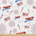 thumbnail image 1 of Ambesonne 4th of July Fabric by the Yard Upholstery, July Flags, 1 Yard, Multicolor, 1 of 4