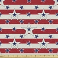thumbnail image 1 of Ambesonne 4th of July Fabric by the Yard Upholstery, Stars of Freedom, 5 Yards, Royal Blue Beige Red, 1 of 4