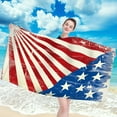 thumbnail image 1 of 4th of July Flag Beach Towel for Independence Day, Quick Dry Cotton Beach Towel Lightweight, Soft Flag Pool Towel for Pool, Swimming, Travel, Beach Chair, 1 of 5