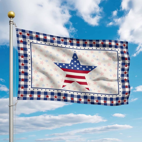 4th of July Flags for Outside 2x3 ft American Flag Outdoor Flags Double Sided Grommets House Banner Red Buffalo Rustic Patio Yard Flag for Outdoor Party Porch Garden Independence Day Decor
