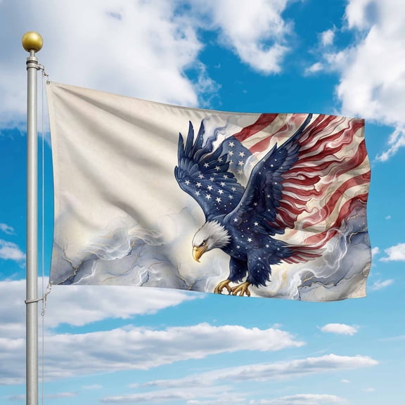 4th of July Flags for Outside 2x3 ft Bald Eagle Outdoor Flags Double Sided Grommets Watercolor Patriotic Waving American Flag Patio Yard Flag for Outdoor Party Porch Independence Day