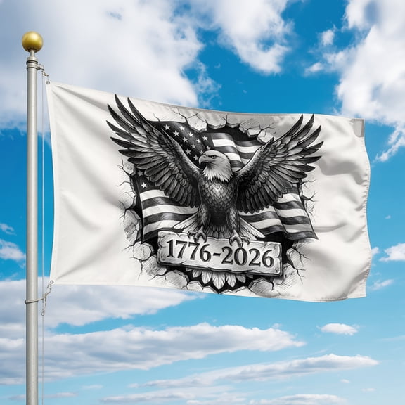 4th of July Flags for Outside 2x3 ft Black Bald Eagle Outdoor Flags Double Sided Grommets House Banner 250th Anniversary American Flag Patio Yard Flag for Outdoor Party Porch Independence Day